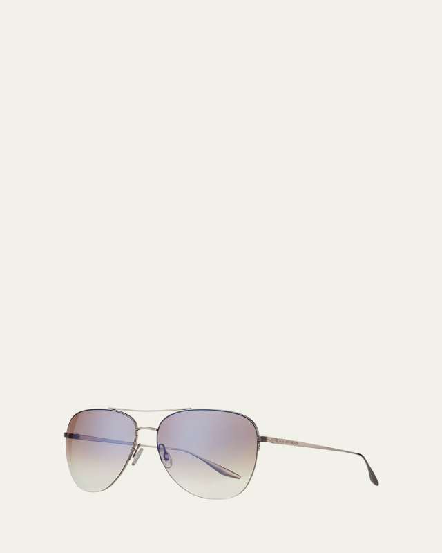 Chevalier Semi-Rimless Metal Aviator Sunglasses